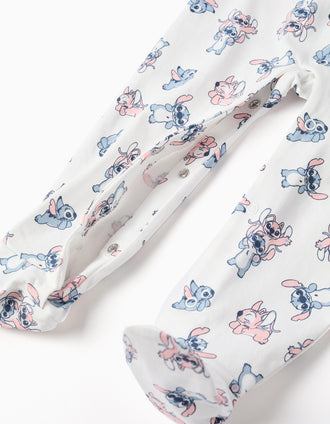 Pijama pelele de algodón con Stitch para recién nacida y bebé, blanco