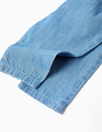 Pantalon en jean avec bretelles amovibles pour nouveau-née, bleu
