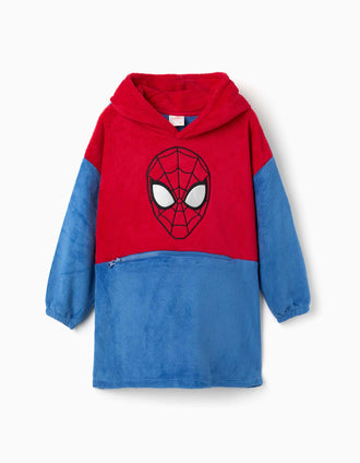 Camisola em lã coral convertível Spider-Man para menino, vermelho/azul