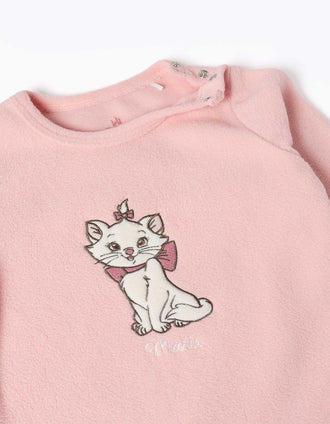 Babygrow polar com bordado Marie para recém-nascida e bebé, rosa