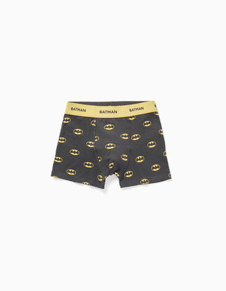 Pack de 4 boxers de algodão Batman e Superman para menino, azul/cinza