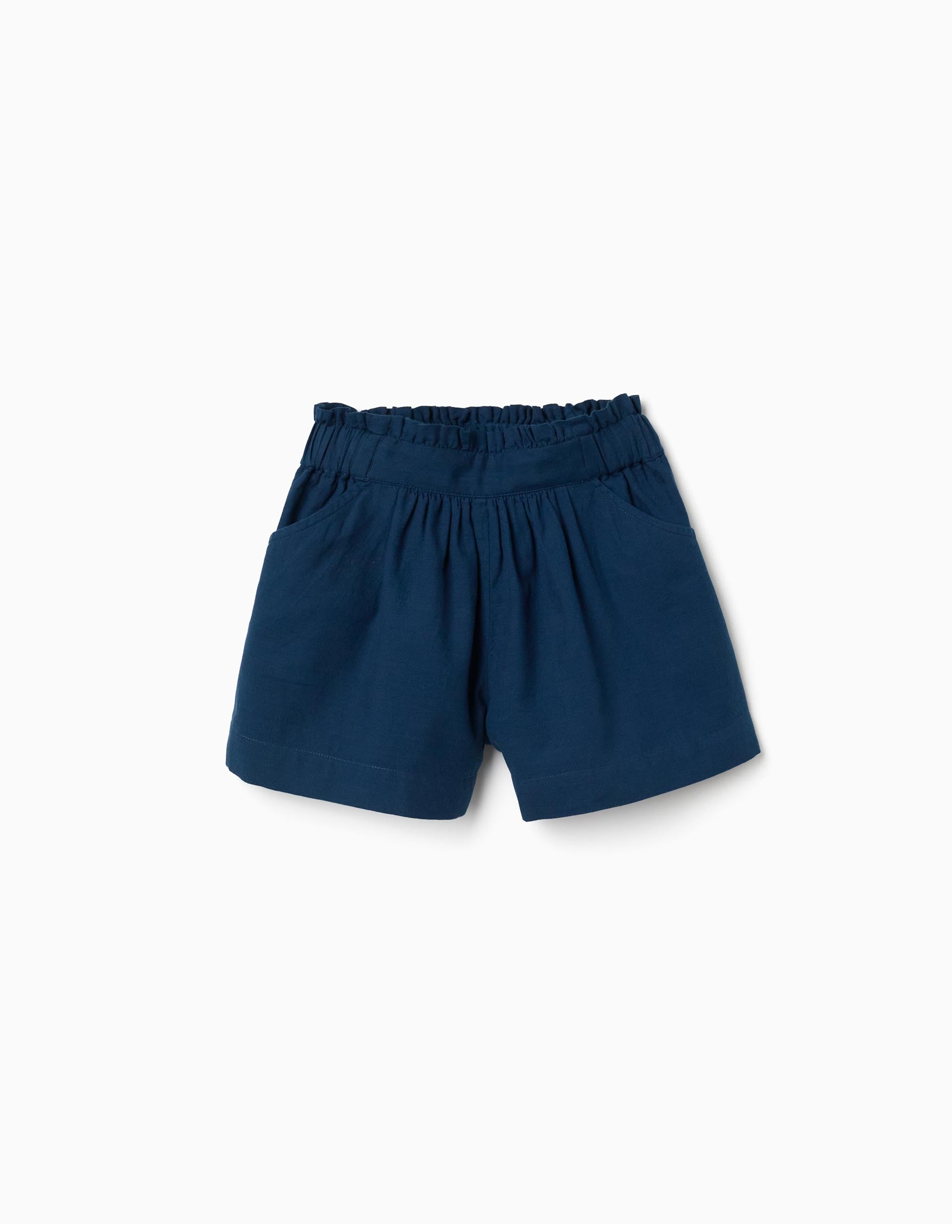 Calções de algodão com cintura elástica You&Me para menina, azul-escuro