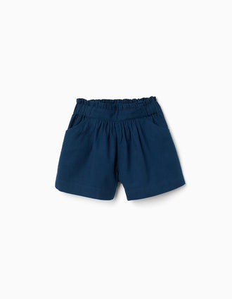 Calções de algodão com cintura elástica You&Me para menina, azul-escuro