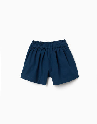 Calções de algodão com cintura elástica You&Me para menina, azul-escuro