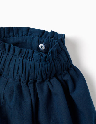 Calções de algodão com cintura elástica You&Me para menina, azul-escuro