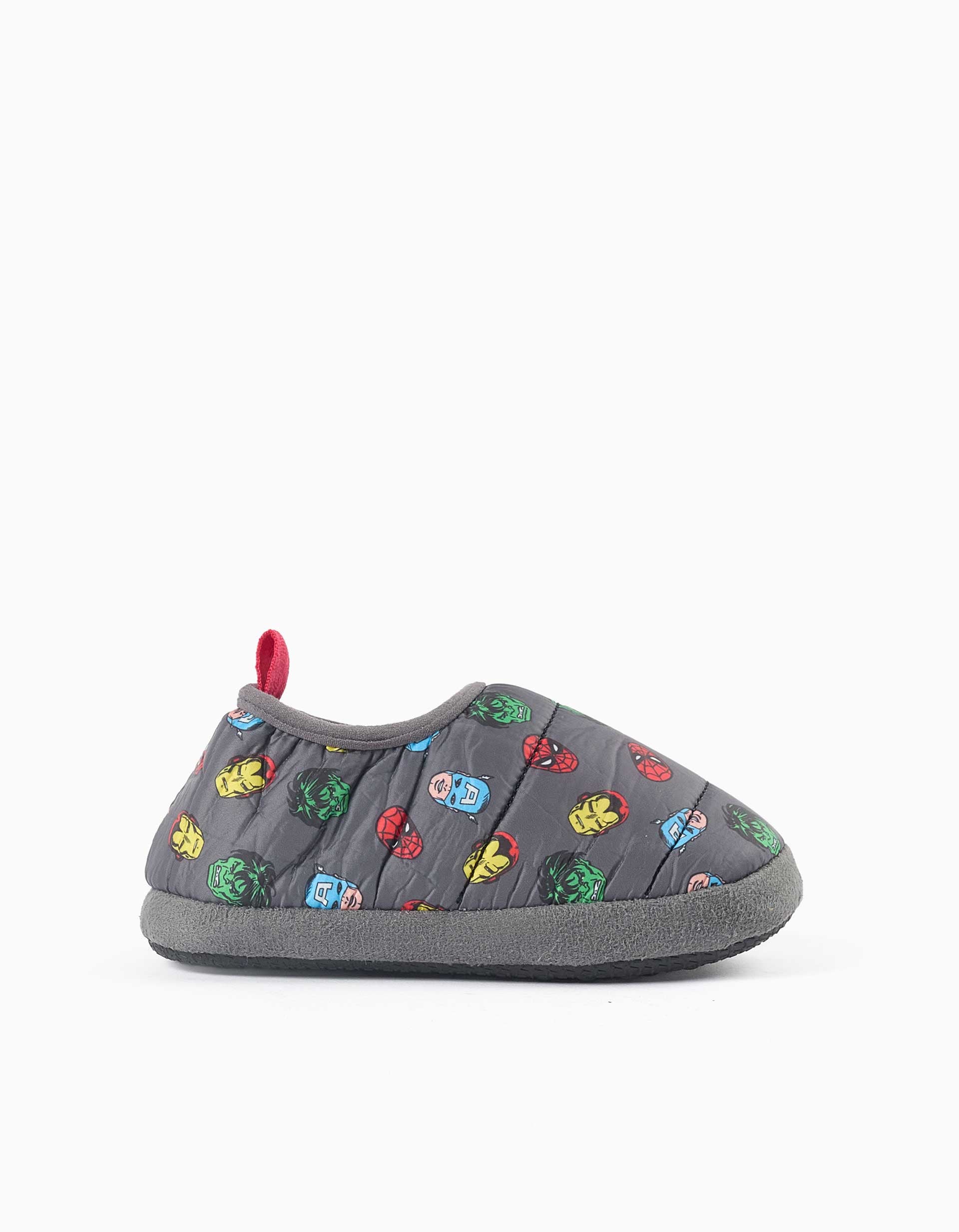 Pantufas acolchoadas com estampado Avengers para menino, cinza