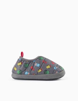 Pantufas acolchoadas com estampado Avengers para menino, cinza