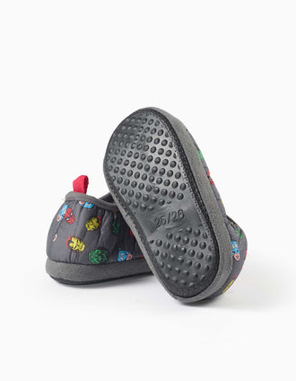 Pantufas acolchoadas com estampado Avengers para menino, cinza