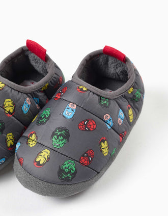 Pantufas acolchoadas com estampado Avengers para menino, cinza