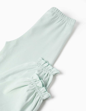 Pijama largo de algodón con princesas Disney para niña, blanco/verde