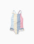 Striped swimsuit with ruffles You&Me for baby girls, red/blue/yellow