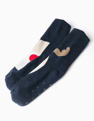 Pijama + calcetines antideslizantes con motivo para niños, azul marino
