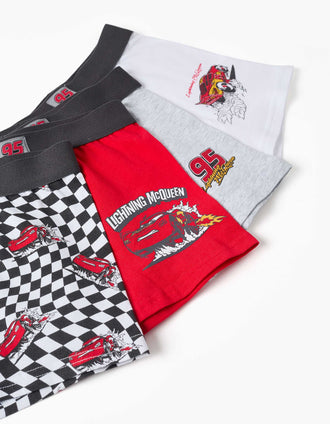 Pack de 4 boxers Faísca McQueen para menino, branco/cinza/vermelho