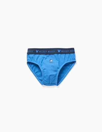 Pack de 5 cuecas de algodão Mickey para menino, azul/branco/cinza