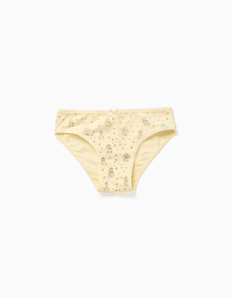 5 cuecas com estampados Princesas Disney para menina, amarelo/branco