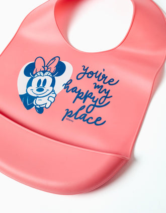 Babete de Silicone Minnie Disney, Rosa