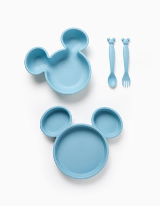 Conjunto de Refeição 4 Pcs Mickey 10M+, Azul