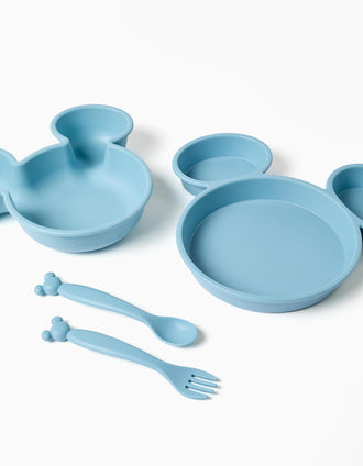Conjunto de Refeição 4 Pcs Mickey 10M+, Azul