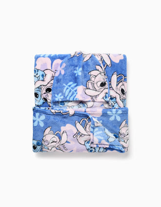 Manta-Poncho com Capuz Stitch 120x150 cm, Azul