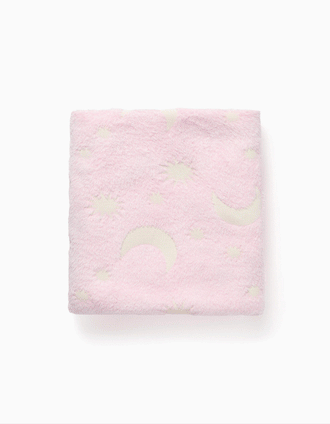 Glow-in-the-Dark Flannel Blanket Do Art 70x90 cm, Pink