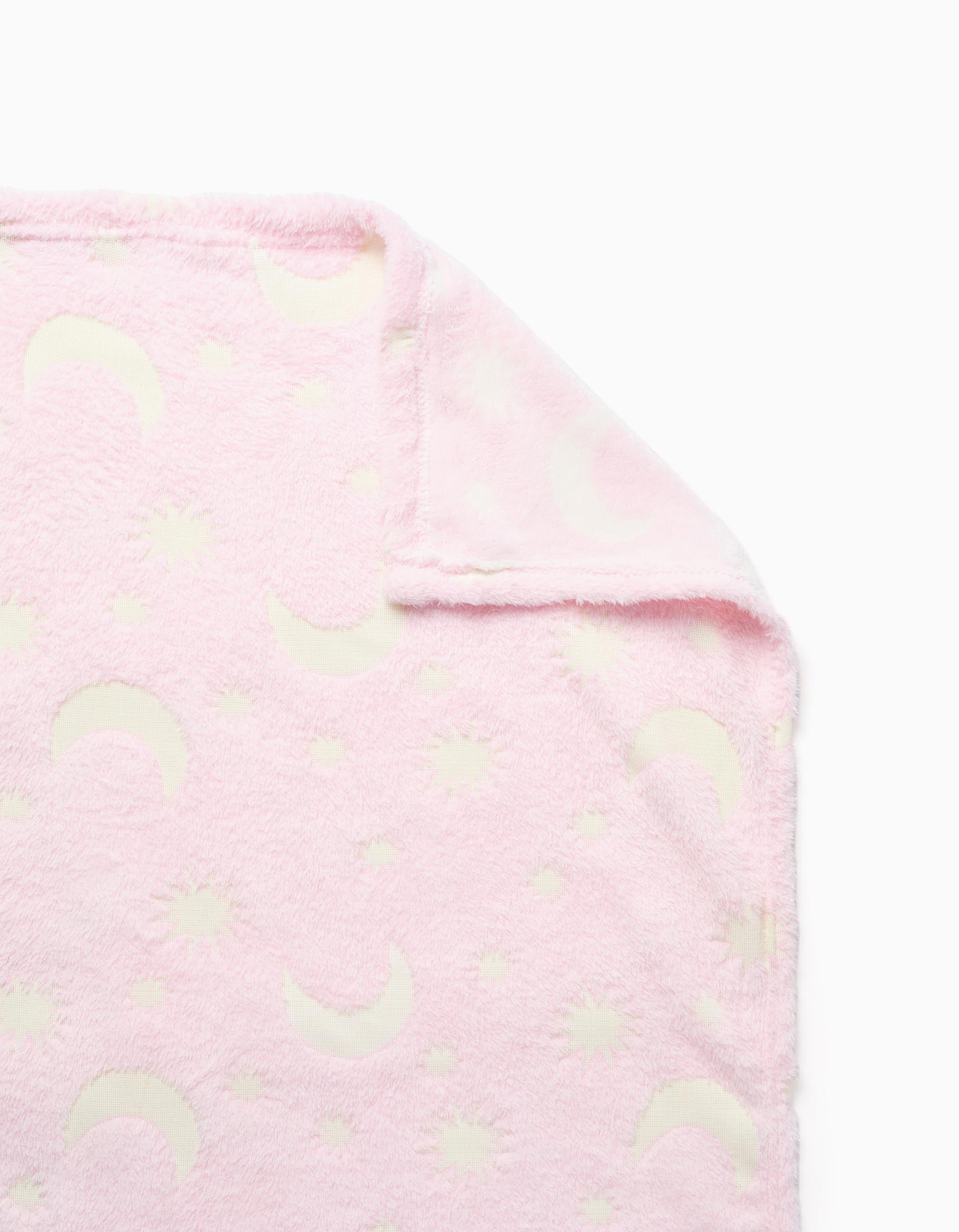 Glow-in-the-Dark Flannel Blanket Do Art 70x90 cm, Pink