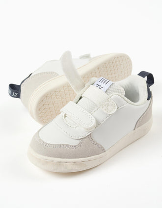 Baskets ZY Move avec fermeture à scratch pour bébé, blanc/gris/bleu