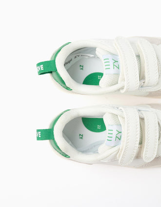 Zapatillas bajas ZY Move con cierre adherente para bebé, blanco/gris/verde