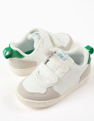 Zapatillas bajas ZY Move con cierre adherente para bebé, blanco/gris/verde
