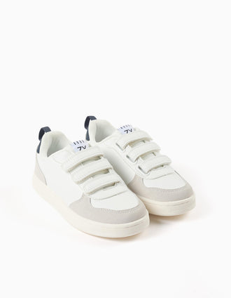 Trainers ZY Move with touch-fasteners for children, white/grey/blue