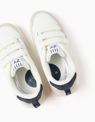 Trainers ZY Move with touch-fasteners for children, white/grey/blue