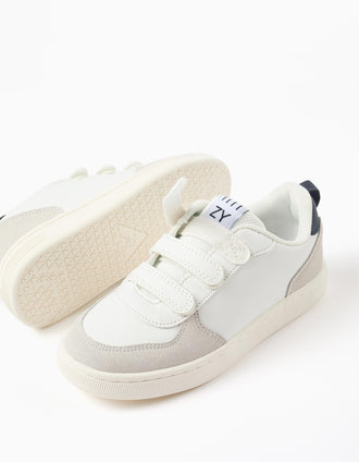 Trainers ZY Move with touch-fasteners for children, white/grey/blue