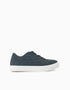 Trainers with embossed bows and elastic laces for girls, navy blue