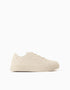 Trainers with embossed bows and elastic laces for girls, beige
