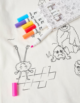 T-shirt avec Monstres des Émotions à colorier pour enfant, blanc