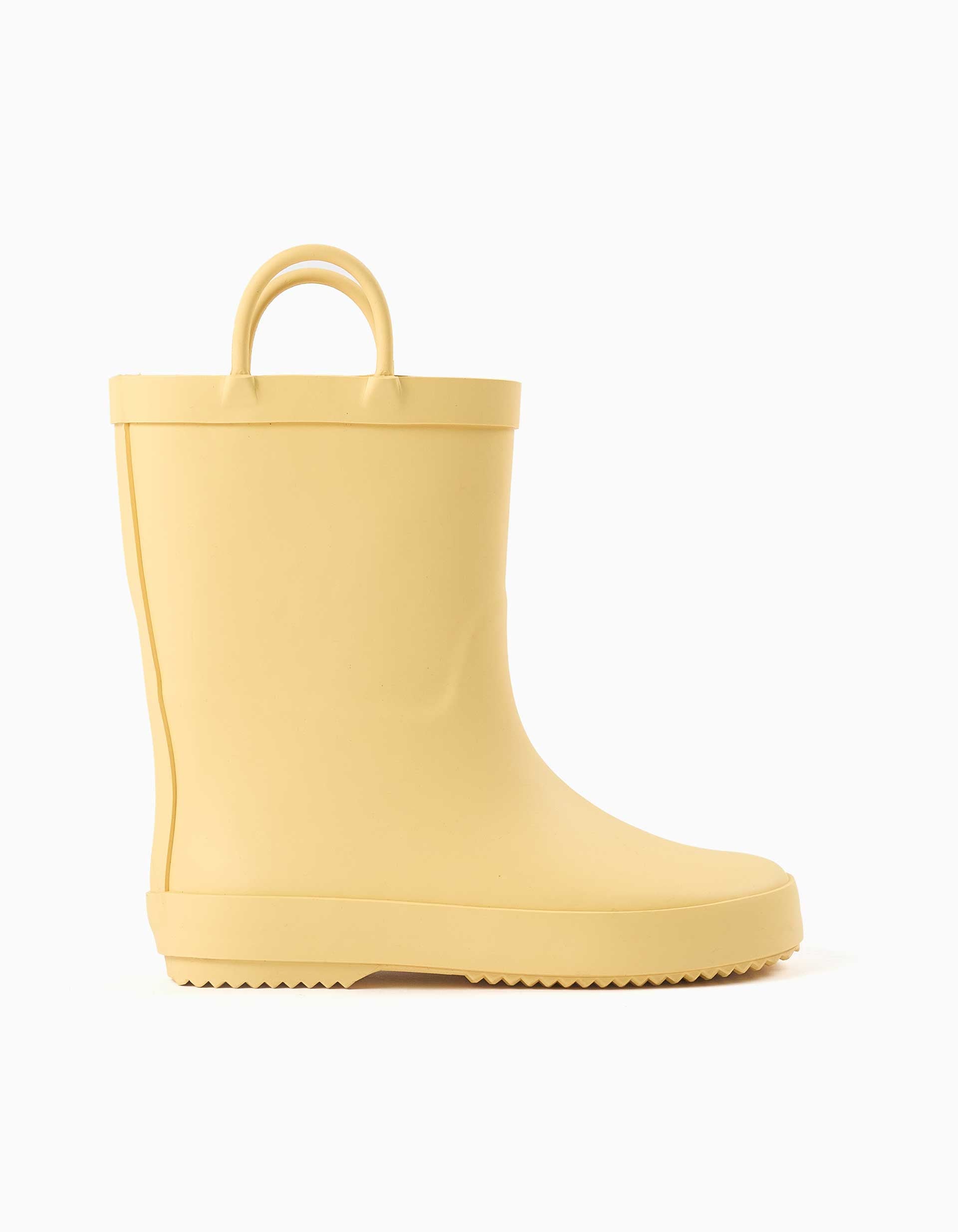 Galochas de borracha com alças para menina, amarelo