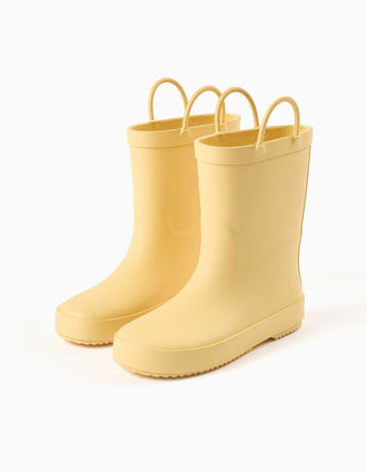 Galochas de borracha com alças para menina, amarelo