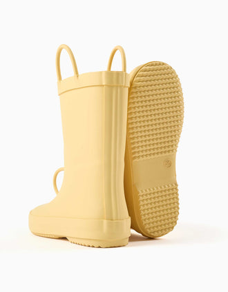 Galochas de borracha com alças para menina, amarelo