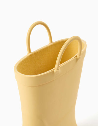 Galochas de borracha com alças para menina, amarelo