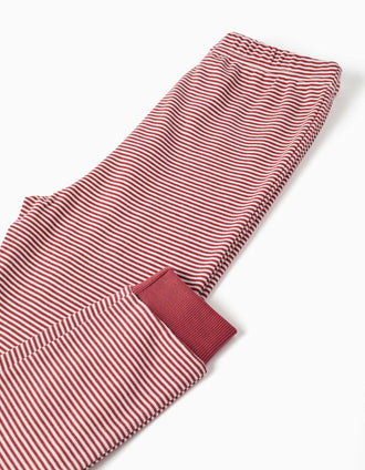Pijama comprido com máscara almofadada para menino, branco/vermelho