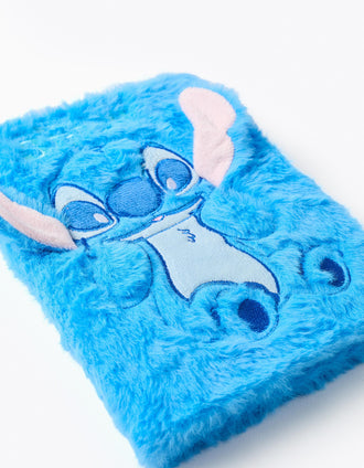 Cuaderno A5 de peluche con Stitch bordado para niños, azul