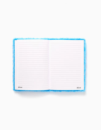 Cuaderno A5 de peluche con Stitch bordado para niños, azul