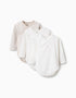 Pack de 3 bodies cruzados de algodón para recién nacidos, beige/blanco