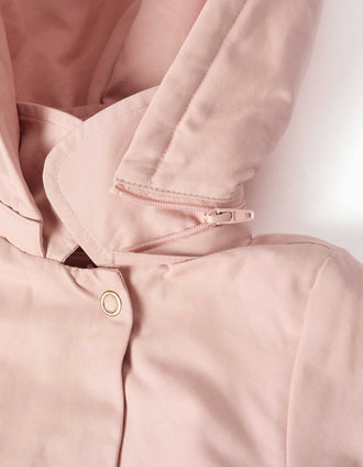 Parka con forro y capucha desmontable para bebé niña, rosa claro