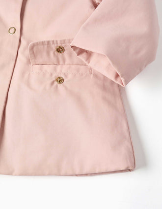 Parka con forro y capucha desmontable para bebé niña, rosa claro
