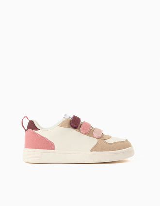 Baskets bi-matière ZY Move pour fille, rose/bordeaux/beige