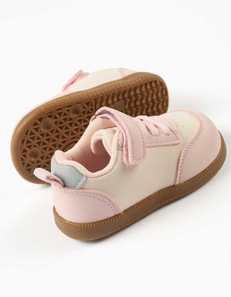 Baskets Barefoot avec semelle antidérapante pour bébé fille, rose/blanc