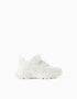 Zapatillas deportivas combinadas con forro de malla para bebé niña, blanco