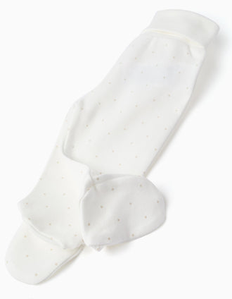Conjunto de 4 piezas de algodón para recién nacidos, blanco/beige
