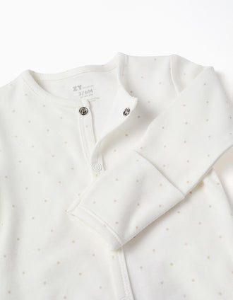 Conjunto de 4 piezas de algodón para recién nacidos, blanco/beige