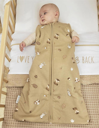Sleeping Bag with Sleeves Meyco TOG 2.5 70 cm, Forest Animals Sand